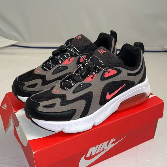 Nike Air Max 200 GS black hot punch gunsmoke white 7Y